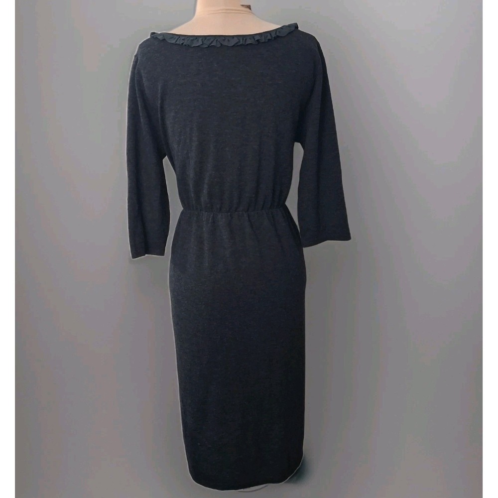 Splendid Urban Outfitters Womens Gray Wool Cashmere Blend Knit Ruffle Dress Sz L - Picture 2 of 13